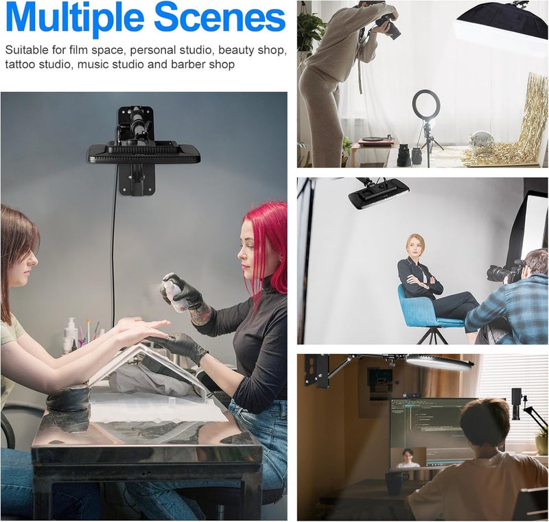 EMART Ring Light Wall Mount Boom Arm, Adjustable 42in/106cm Mounted Overhead Stand, 180°Rotation Heavy Duty Triangle Bracket Mounting Bar for Camera, Photography Lighting, Barber Led Lamp - Image 3